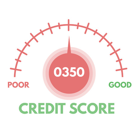 Credit score gauges. Minimum and maximum concept. Vector illustration.のイラスト素材