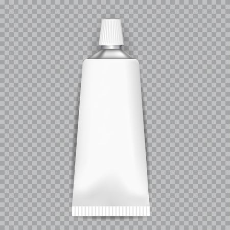 Realistic  White Tubes for glue, cream, tooth paste isolated on transparent background. Vector illustration.
のイラスト素材