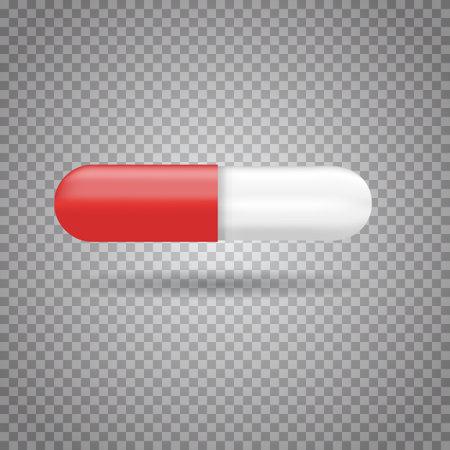 Realistic medicine pill,  pharmaceutical drug. Vector illustration.のイラスト素材