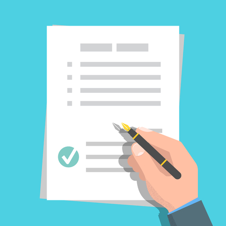 Checklist, Claim form concept. Vector illustration in flat style.のイラスト素材