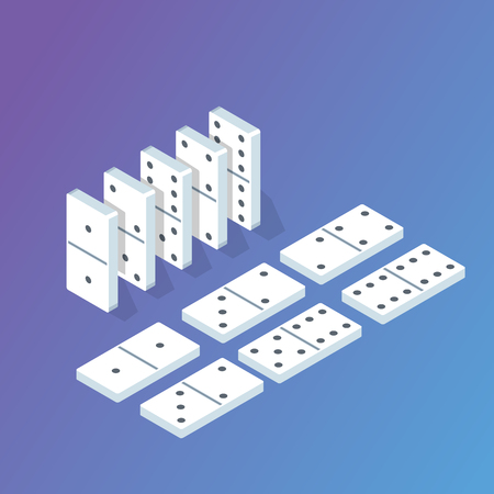 Domino isometric concept. Vector illustration in flat style.のイラスト素材