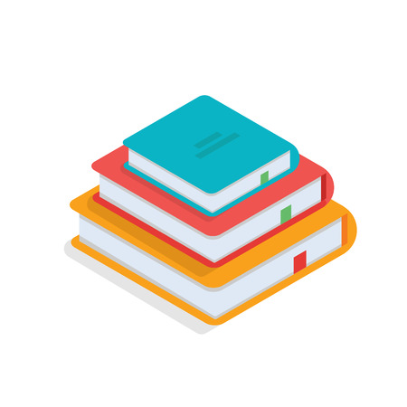 Isometric books icon. Vector illustration in flat style.のイラスト素材