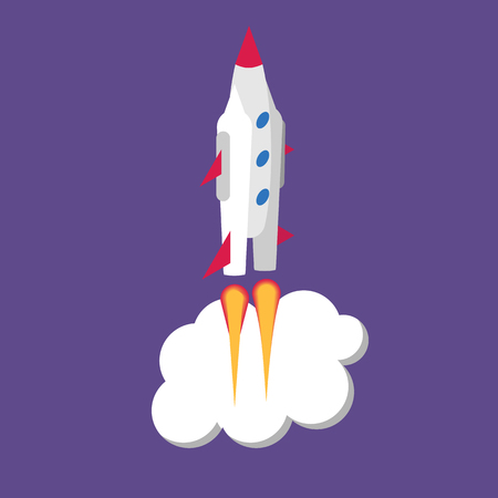 Rocket isometric, start up concept. Vector illustration in flat style.のイラスト素材