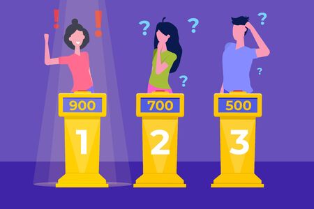 Quiz show concept flat style.  Tv competition. Vector illustration.のイラスト素材