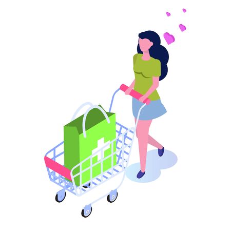 Pharmacy store concept. Buy medicine online, flat isometric vector illustrationのイラスト素材