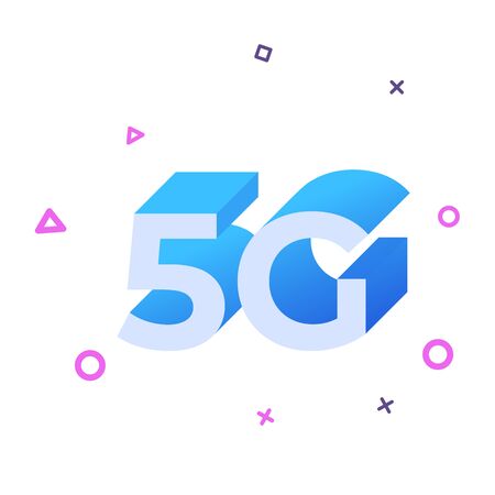 5G network wireless logo.  High-speed mobile Internet. Vector illustrationのイラスト素材