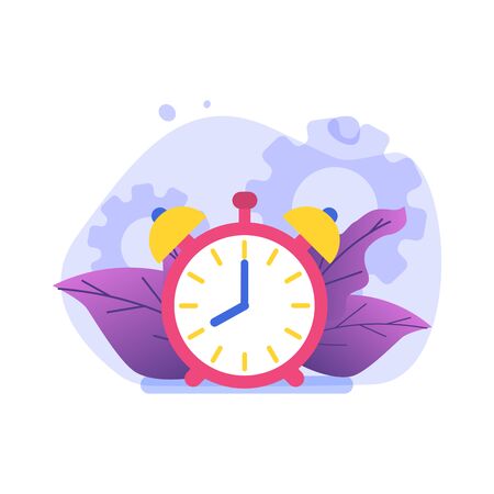 Time management concept,  Business scheduling app. Flat vector illustration.のイラスト素材