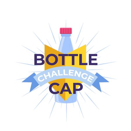 Bottle cap challenge logo. Vector flat style illustrationのイラスト素材