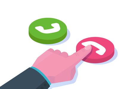 Voice over IP,  IP telephony  VoIP technology isometric concept. Vector illustration.のイラスト素材
