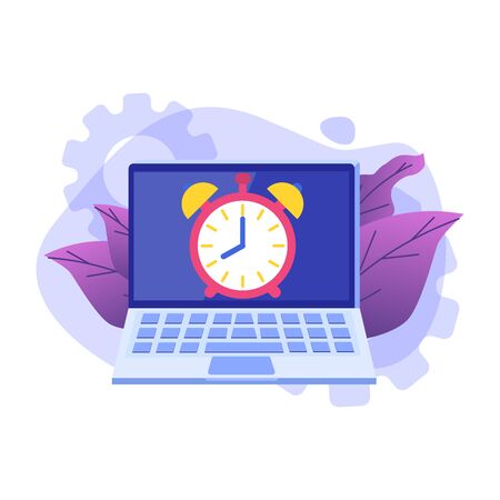 Time management concept,  Business scheduling app. Flat vector illustration.のイラスト素材
