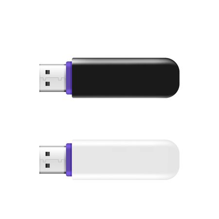 Universal flash drive isolated on the white background. USB Memory Sticks - flash drive vector templates collectionのイラスト素材