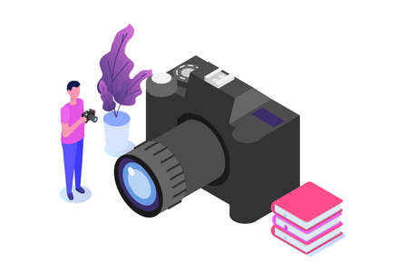 Photography courses or class, tutorials, workshops concept. Vector illustrationのイラスト素材