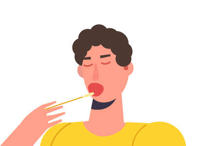 DNA test, Genetic testing, Lab research concept. Vector flat illustrationのイラスト素材