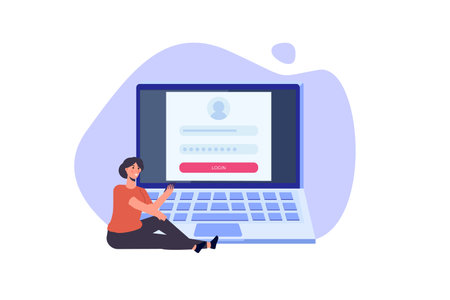 Online registration and sign up, Account authentication concept. Vector UI illustration.のイラスト素材