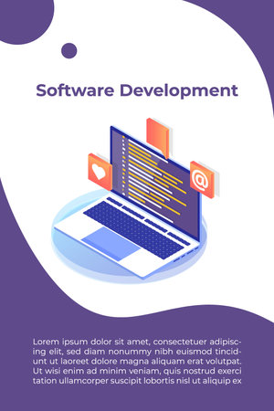 Web design and Front end development isometric concept. vector illustration.のイラスト素材