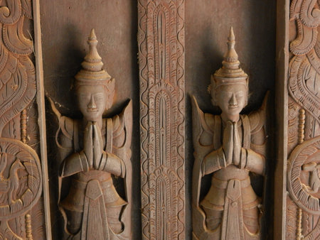 Mandalay, Shwe In Bin Kyaung nineteenth century monasteryの写真素材