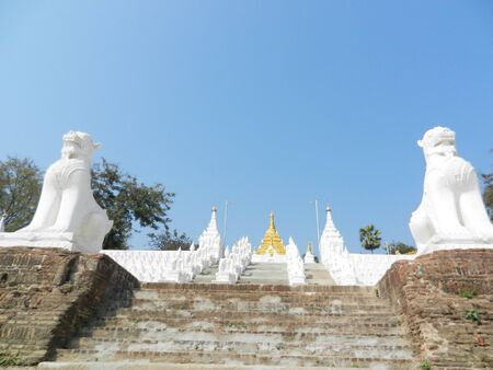 Buddhist Temple in Mingun Myanmarの写真素材