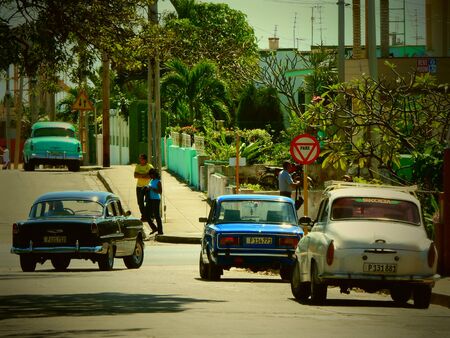 old cars in Varadero, Cubaのeditorial素材