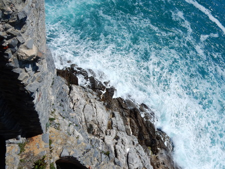 coast in Portovenere Gulf of Poets, Liguria, Italyの写真素材