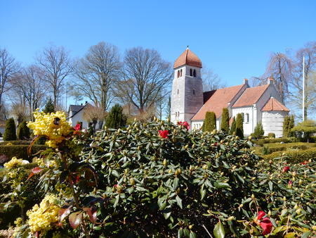New Hojerup Church, Stevns Klint, Zealand, Denmarkの写真素材