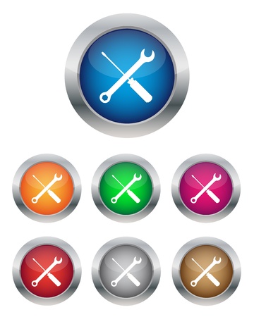 Settings buttonsのイラスト素材