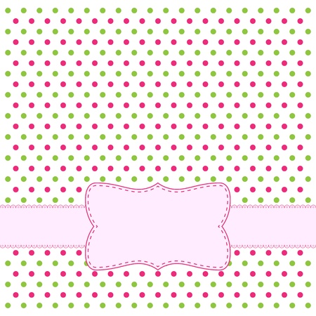 Polka dot design frame for invitationのイラスト素材
