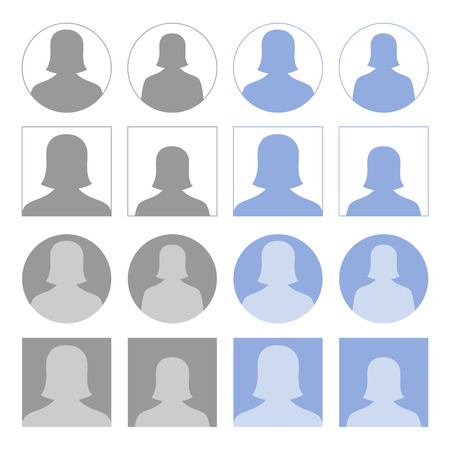Female profile iconsのイラスト素材