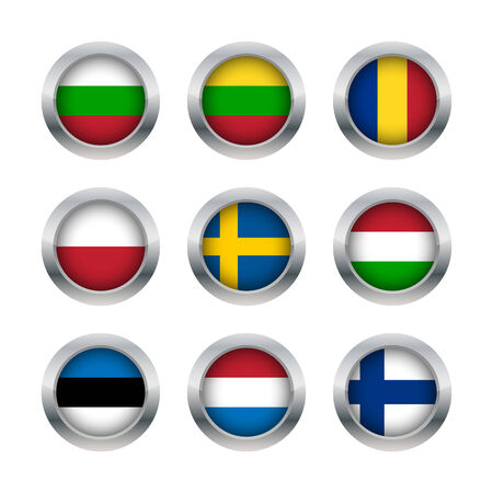 Flag buttons set 3のイラスト素材