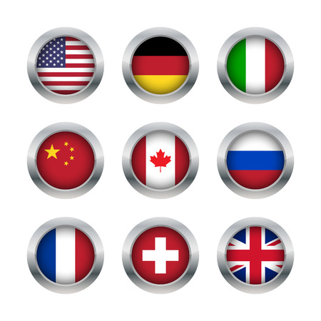 Flag buttons set 1のイラスト素材