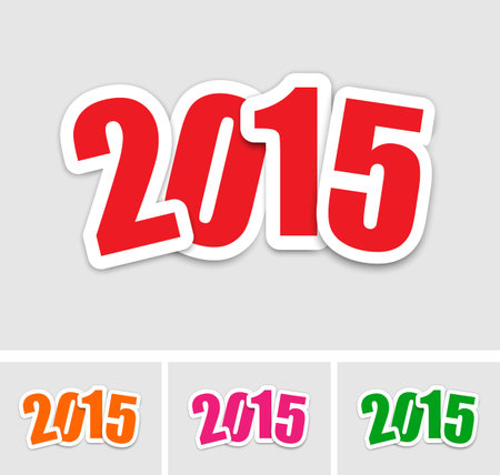 New year 2015 stickersのイラスト素材