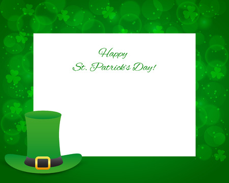St Patricks day background with card and hatのイラスト素材