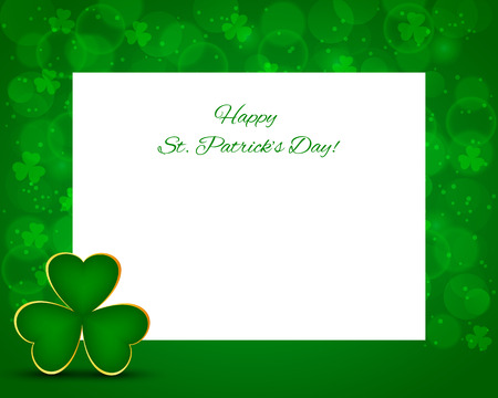 St Patricks day background with card and shamrockのイラスト素材