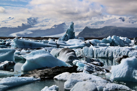 A view of the Jokulsarlon Lagoon in Iceland