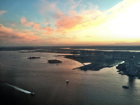 An aerial view of New York from a Helicopter