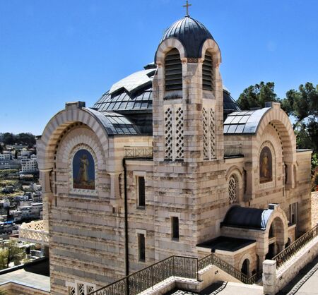 A view of the Church of St Peter of Gallicantu in Jerusalemの写真素材