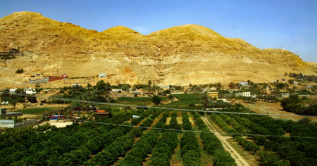 A view of the Mount of Temptation near Jericho in Israel