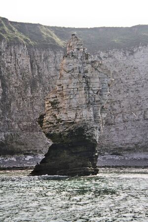 A view of the White Cliffs at Bempton in Yorkshireの写真素材