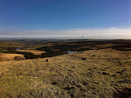 A view of the Yorkshire moors near Holmfirthの写真素材