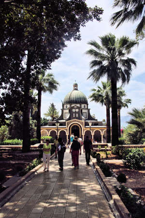 A view of the Church of the Beatitudes in Israelのeditorial素材