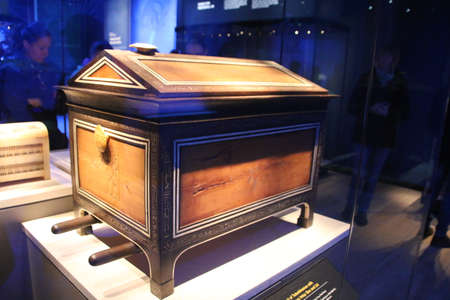 A view of a relic at the Tutankhamun exhibition in Londo in March 2020のeditorial素材