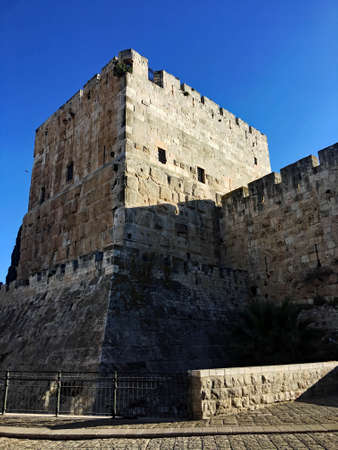 A view of the Walls and streets of Jerusalemのeditorial素材