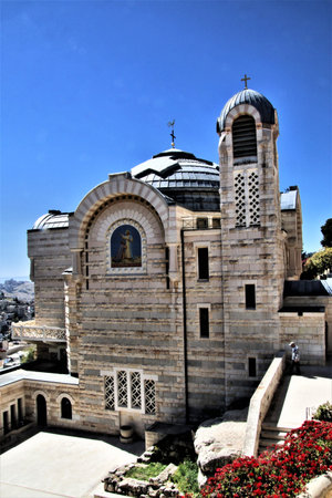 A view of the Church of St Peter of Galicantu in Jerusalem