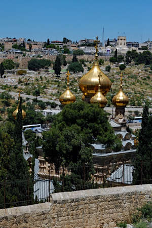 A panoramic view of Jerusalem in Israelの写真素材