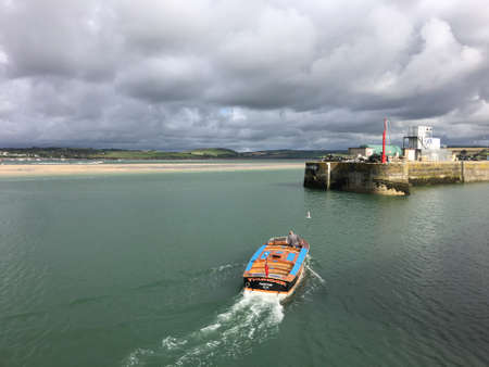 A view of the Harbour at Padstow in Cornwall showing all the boatsのeditorial素材