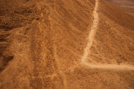 A view of the way up to the old Israeli Fortress of Masada