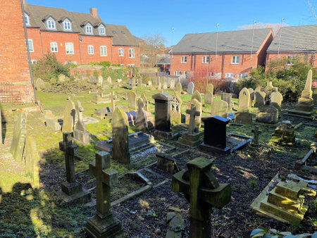 A view of the old Jewish cemetery in Wiltshire, UKの写真素材