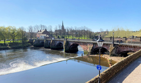 A view of the river Dee at Chester in Spring