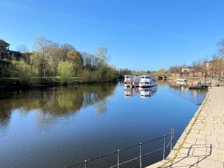 A view of the river Dee at Chester in Springのeditorial素材