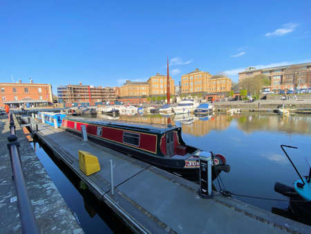 A view of Gloucester Docks on a sunny eveningのeditorial素材
