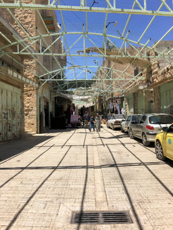 Hebron in Palestine in May 2019. A view of the Streets of Hebronのeditorial素材